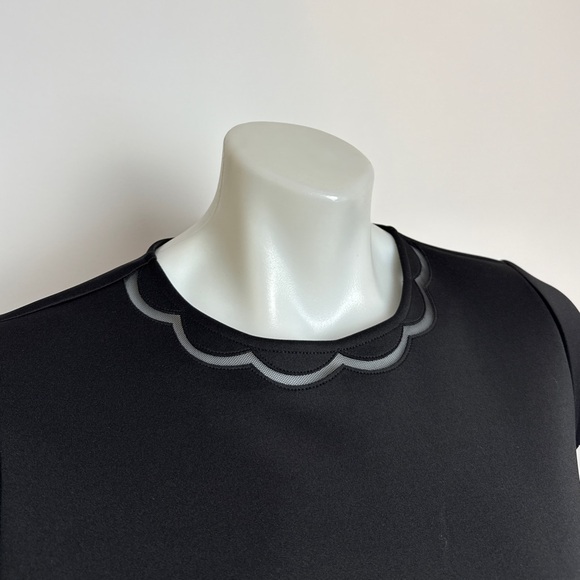 TED BAKER - Marlena Scalloped Short Sleeve Dress in Black. Size: TB3 = US 8 - Picture 13 of 16